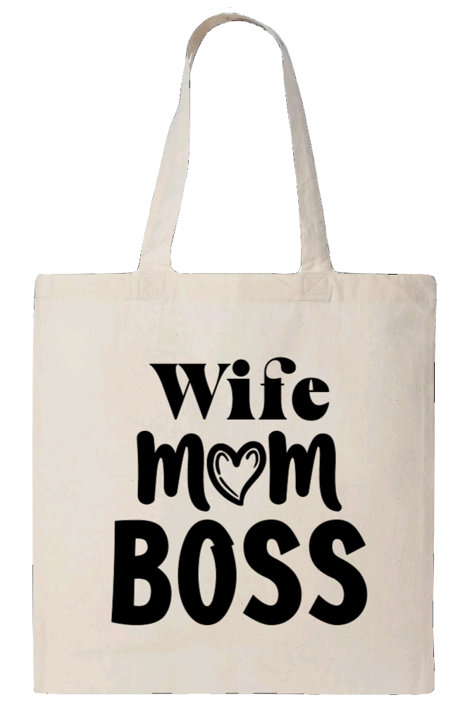 Mom,Wife,Boss Canvas Tote Bag