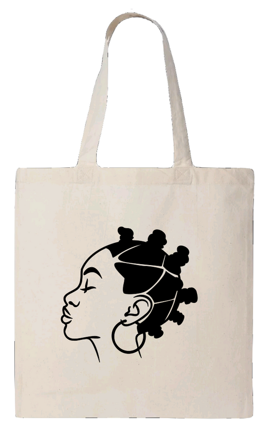 Bantu Knot Canvas Tote Bag