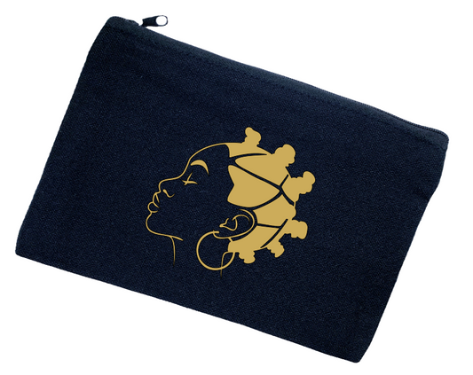 Bantu Knot Canvas Pouch