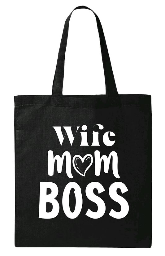 Mom,Wife,Boss Canvas Tote Bag