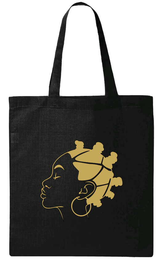 Bantu Knot Canvas Tote Bag