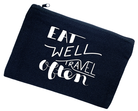 Eat Well Travel Often Canvas Pouch